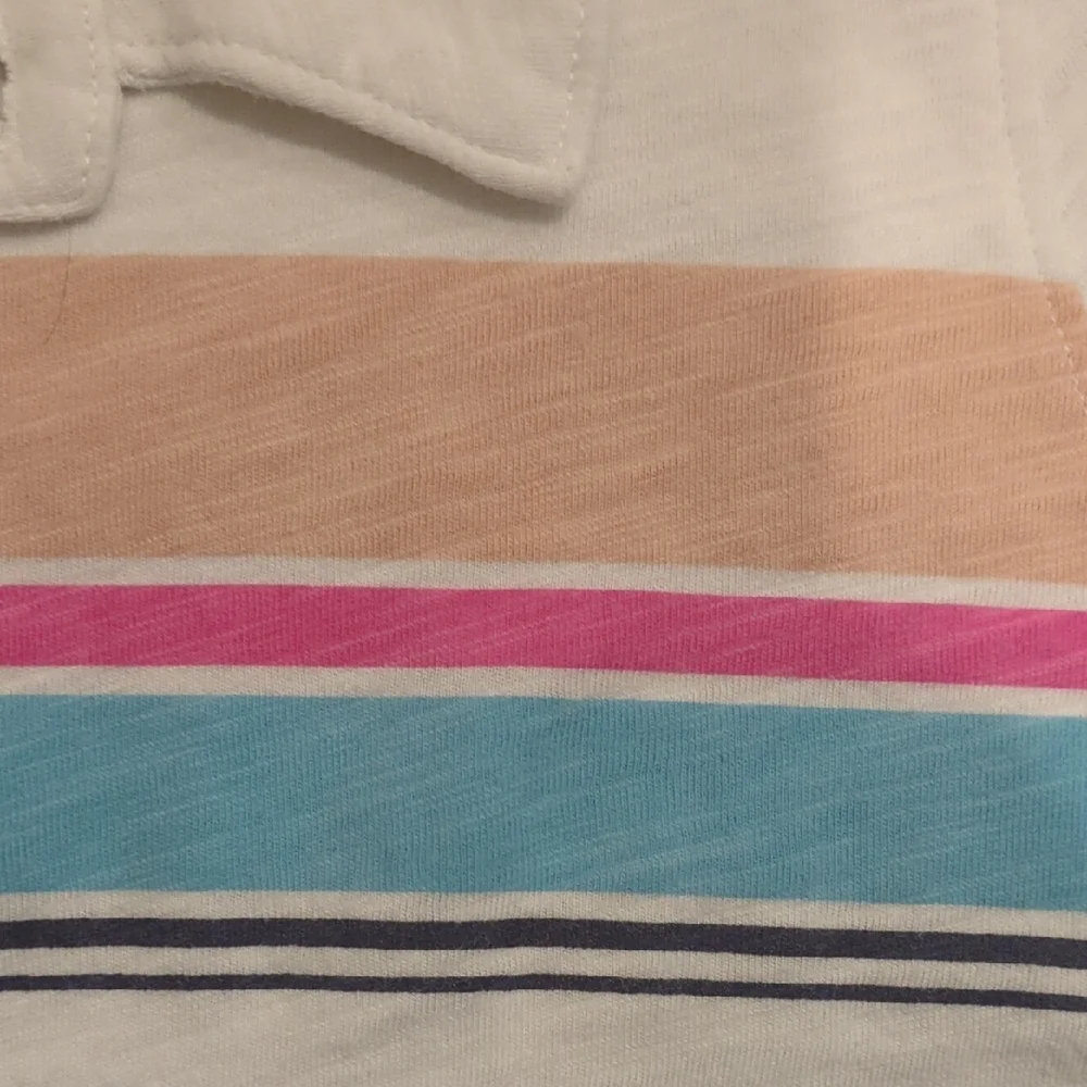 Carter's Polo with Pink, Blue, and Tan Stripes